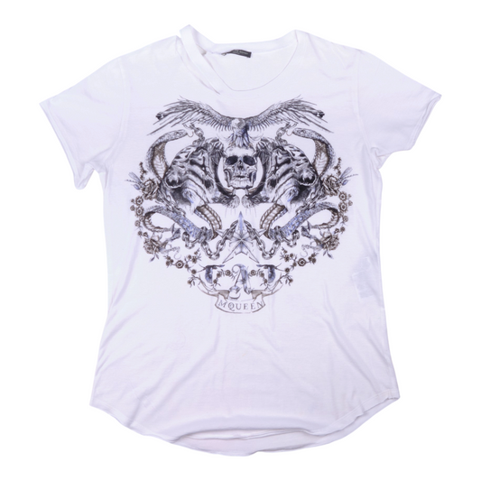 Alexander McQueen Tattoo Graphic White Tee