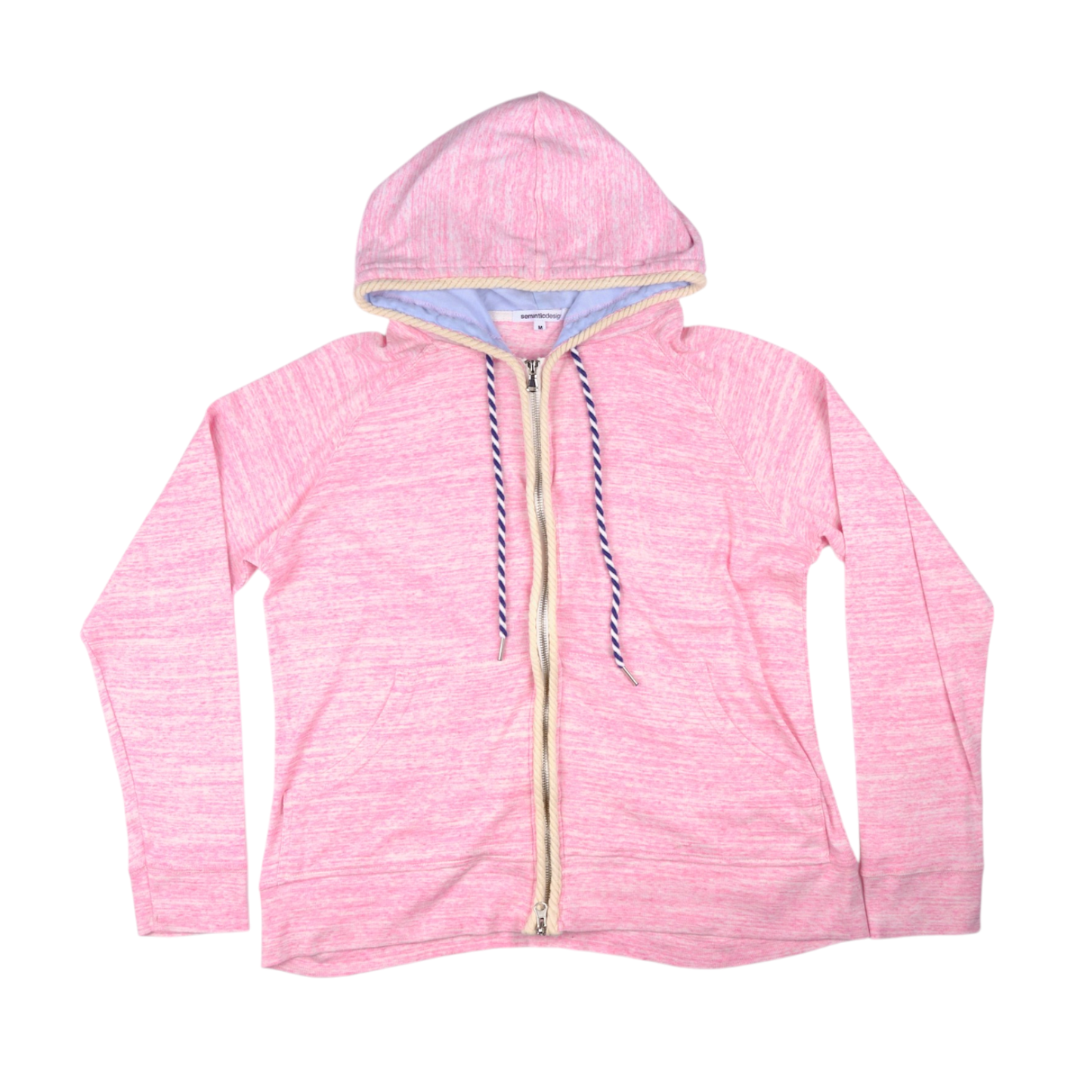 Semantic Design Pink Zip Hoodie